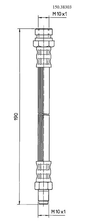 Centric Parts Brake Hydraulic Hose 150.38303