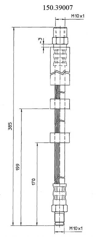 Centric Parts Brake Hydraulic Hose 150.39007