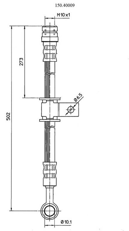 Centric Parts Brake Hydraulic Hose 150.40009