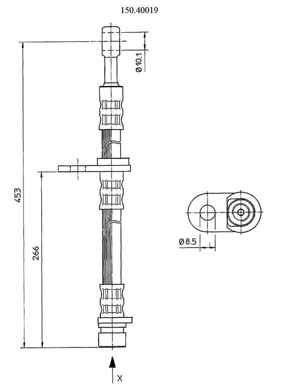 Centric Parts Brake Hydraulic Hose 150.40019