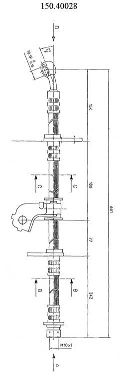 Centric Parts Brake Hydraulic Hose 150.40028