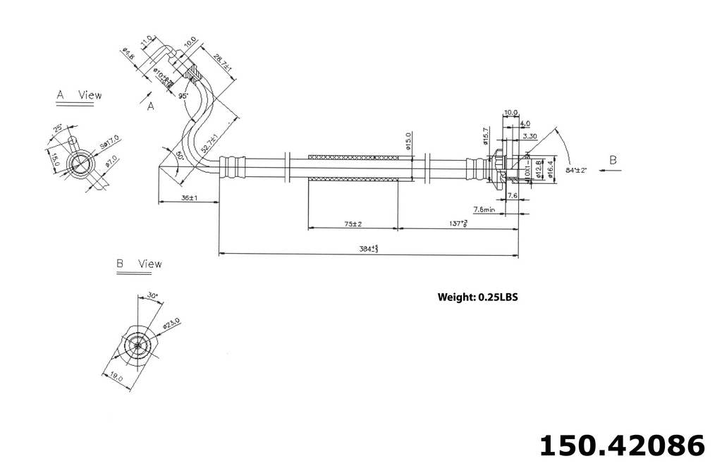 Stoptech Centric Brake Hose - Front Left 150.42086
