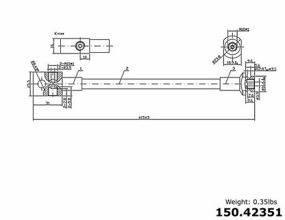 Centric Parts Brake Hydraulic Hose 150.42351