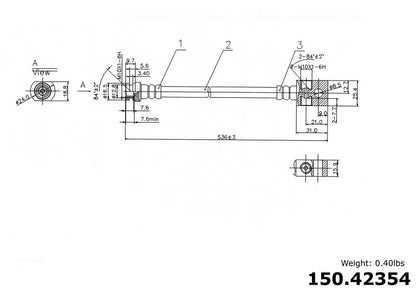 Centric Parts Brake Hydraulic Hose 150.42354
