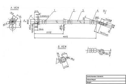 Centric Parts Brake Hydraulic Hose 150.44375