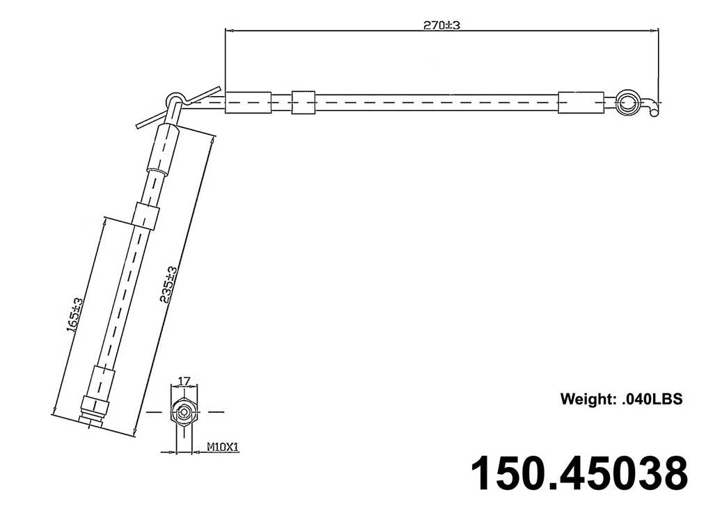 Centric Parts Brake Hydraulic Hose 150.45038