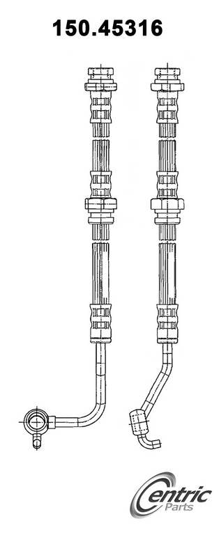Centric Parts Brake Hydraulic Hose for Mazda 323 1988 Mercury Capri 1994-1991 Tracer 1989-1987 150.45316