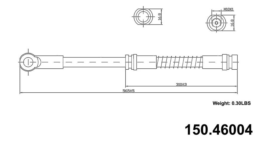 Centric Parts Brake Hydraulic Hose for 2002-2007 Mitsubishi Lancer 150.46004