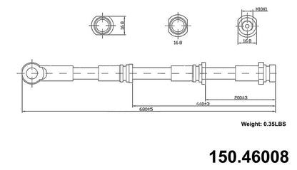 Centric Parts Brake Hydraulic Hose for 2000-2006 Mitsubishi Montero 150.46008