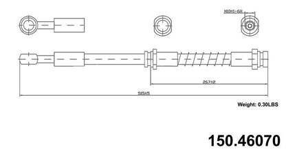 Stoptech Centric Brake Hose - Front 150.46070