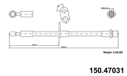 Stoptech Centric 00-09 Subaru Outback Front Passenger Side Brake Hose 150.47031
