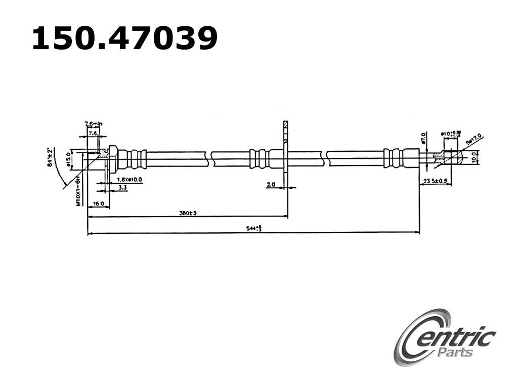 Centric Parts Brake Hydraulic Hose for 2017-2016 Subaru Crosstrek, Forester 2018-2009 Legacy 2001 XV Crosstr 150.47039