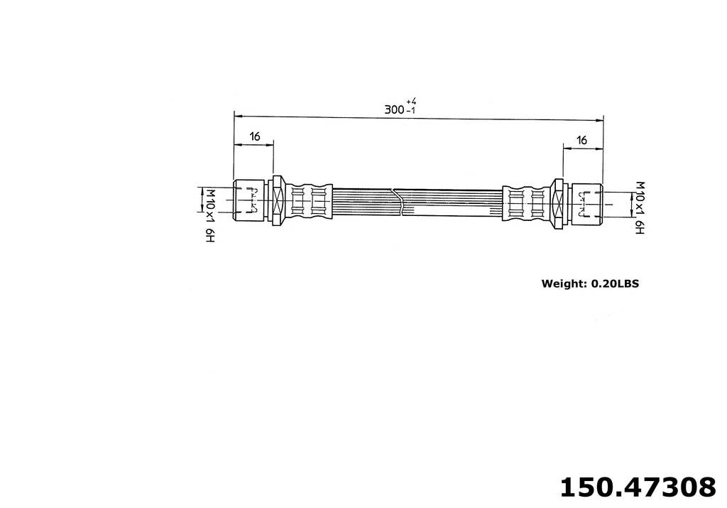Centric Parts Brake Hydraulic Hose for Subaru Baja 2003 Legacy 2006-2002 Outback 2004-2000 150.47308