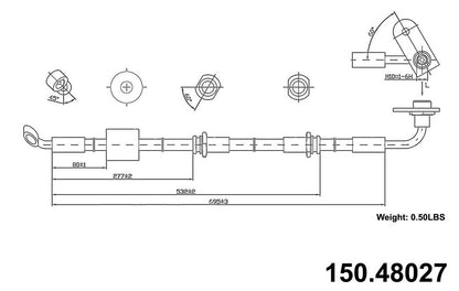 Centric Parts Brake Hydraulic Hose 150.48027