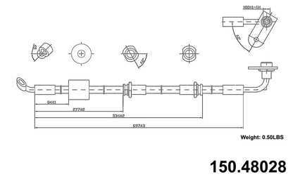Centric Parts Brake Hydraulic Hose 150.48028