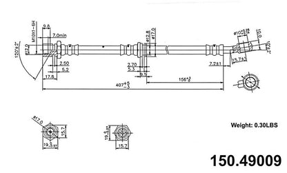 Centric Parts Brake Hydraulic Hose 150.49009