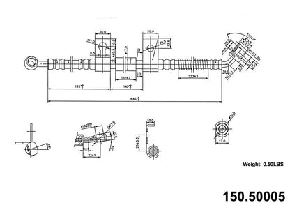 Centric Parts Brake Hydraulic Hose 150.50005