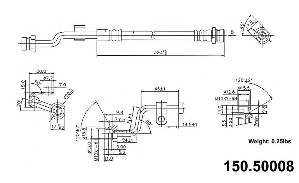 Centric Parts Brake Hydraulic Hose 150.50008