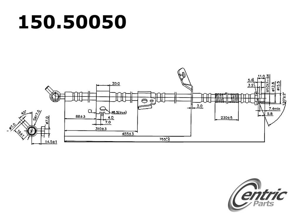 Centric Parts Brake Hydraulic Hose 150.50050