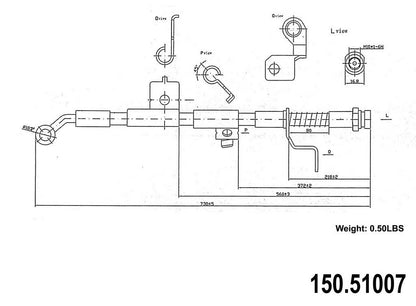 Centric Parts Brake Hose 150.51007