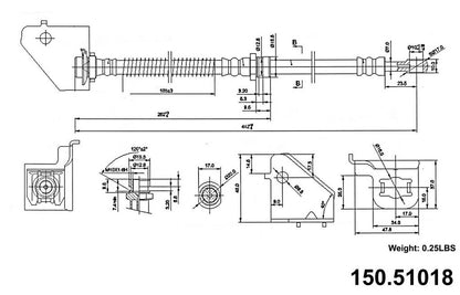 Centric Parts Brake Hydraulic Hose 150.51018