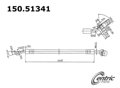 Stoptech Centric Brake Hose - Rear Right 150.51341