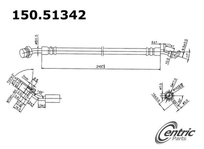Centric Parts Brake Hydraulic Hose for 2009-2017 Hyundai Azera Sonata Kia Cadenza Optima 150.51342