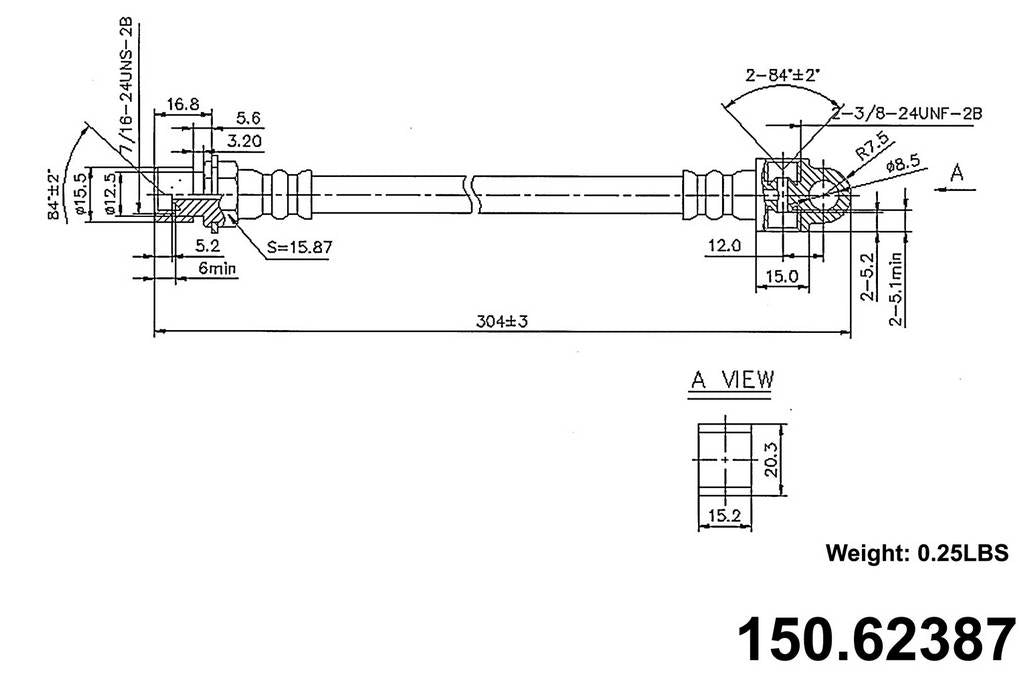 Centric Parts Brake Hydraulic Hose 150.62387