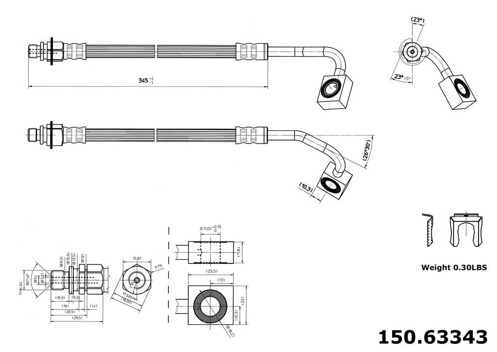 Centric Parts Brake Hose 150.63343