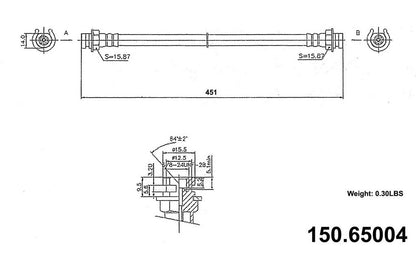 Centric Parts Brake Hose 150.65004