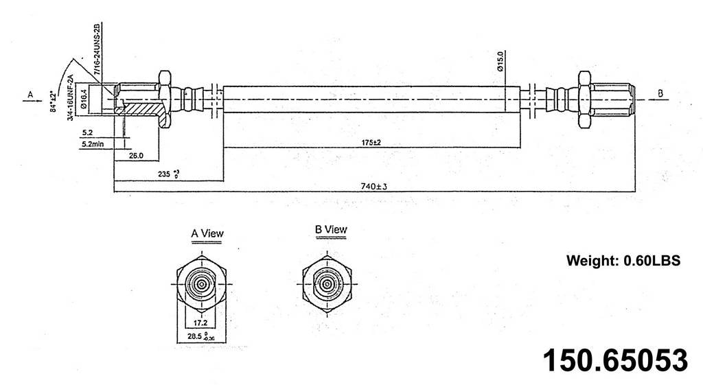 Centric Parts Brake Hydraulic Hose 150.65053
