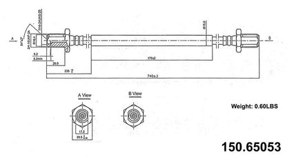 Centric Parts Brake Hydraulic Hose 150.65053
