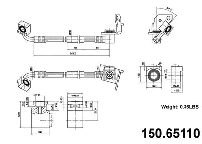 Centric Parts Brake Hydraulic Hose 150.65110