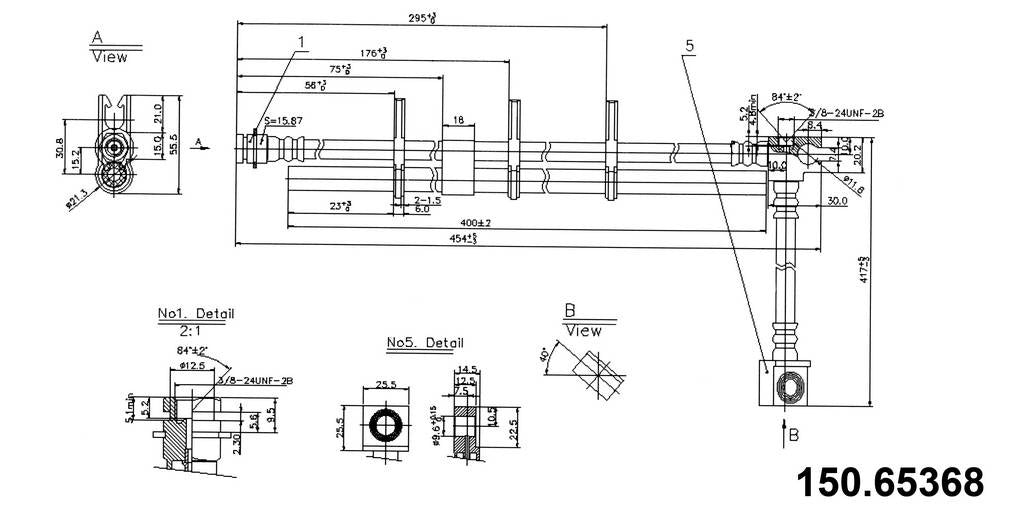 Centric Parts Brake Hydraulic Hose 150.65368