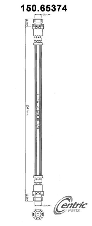 Centric Parts Brake Hydraulic Hose 150.65374