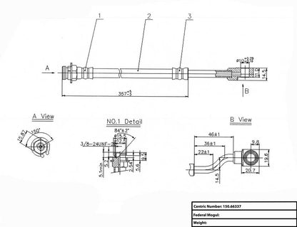 Centric Parts Brake Hose 150.66337