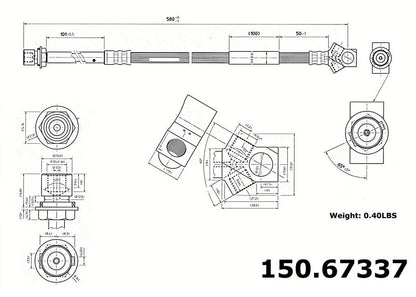 Stoptech Centric Brake Hose - Rear 150.67337