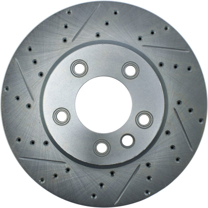 StopTech Select Sport Drilled And Slotted Brake Rotor; Front Right
