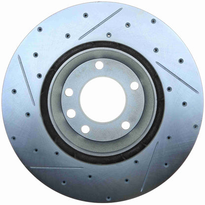 StopTech Select Sport Drilled And Slotted Brake Rotor; Front Left