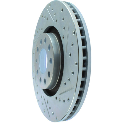 StopTech Select Sport Drilled And Slotted Brake Rotor; Front Left