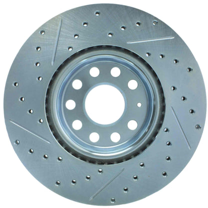 StopTech Select Sport Drilled And Slotted Brake Rotor; Front Left