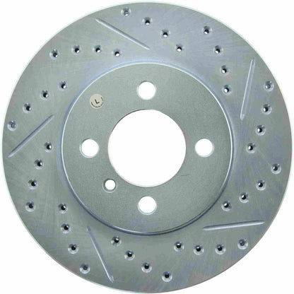 StopTech Select Sport Drilled And Slotted Brake Rotor; Front Left