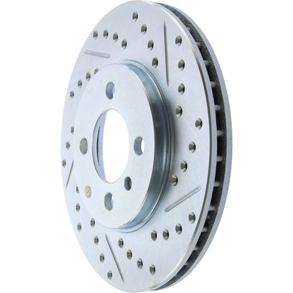 StopTech Select Sport Drilled And Slotted Brake Rotor; Front Left
