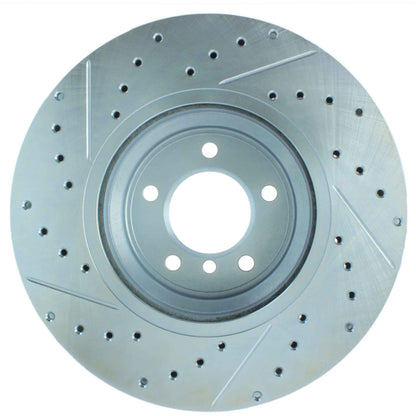 StopTech Select Sport Drilled And Slotted Brake Rotor; Front Left