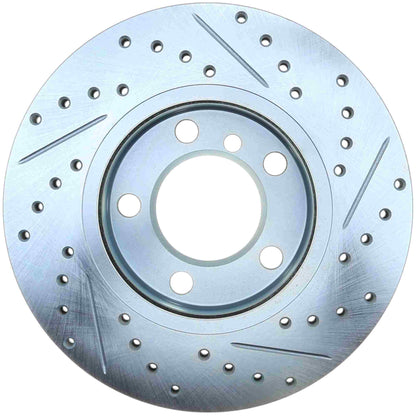 StopTech Select Sport Drilled And Slotted Brake Rotor; Front Right