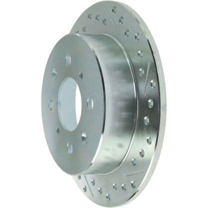 StopTech Select Sport 92-00 Honda Civic Drilled/Slotted Vented 1-Piece Rear Driver Side Brake Rotor 227.40017L