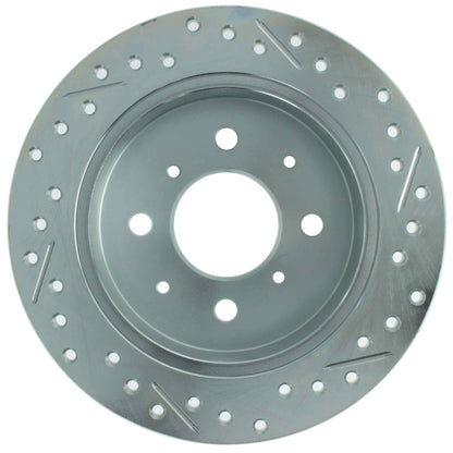 StopTech Select Sport 92-00 Honda Civic Drilled and Slotted 1-Piece Rear Passenger Side Brake Rotor 227.40017R