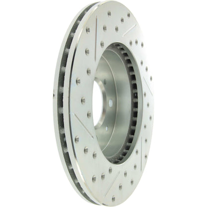 StopTech Select Sport Drilled And Slotted Brake Rotor; Front Left