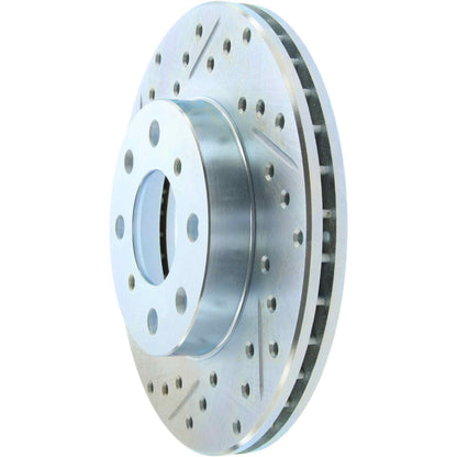 StopTech Select Sport Drilled And Slotted Brake Rotor; Front Right