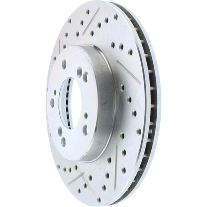 StopTech Select Sport Drilled And Slotted Brake Rotor; Front Right